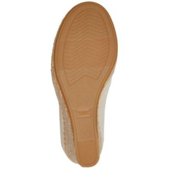 NWT TOMS Womens Beige Michelle Peep Toe Wedge Slip On Espadrille Shoes 10 - Picture 4 of 5